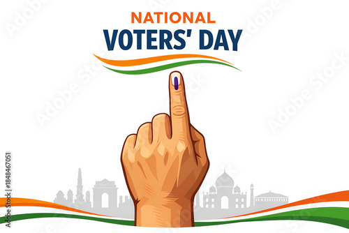 National Voters' Day Illustration with Finger Marking