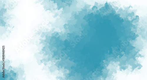 Abstract watercolor texture with shades of blue and white