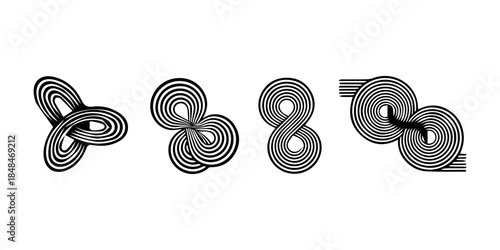 Creative representation of number eight in different forms