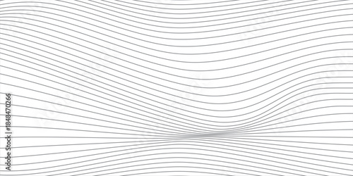 Abstract Wave Lines Pattern with Fluid Curves and Monochrome Gradient for Modern Design Background Texture eps10