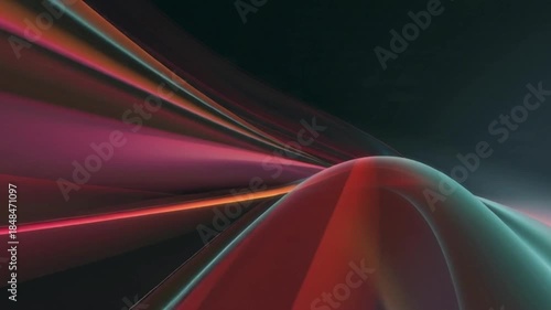 Abstract vibrant orange and dark blue flowing silk waves background texture seamless loop motion graphic for elegant modern design presentation template clean digital animation