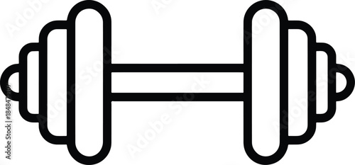 Dumbbell Line Art Weightlifting Fitness Icon