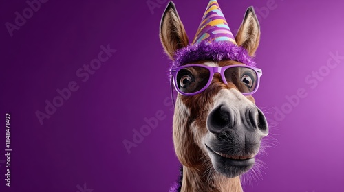 Festive animal portrait party celebration