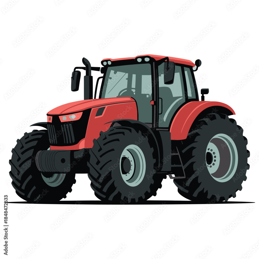 Obraz premium red tractor isolated on white