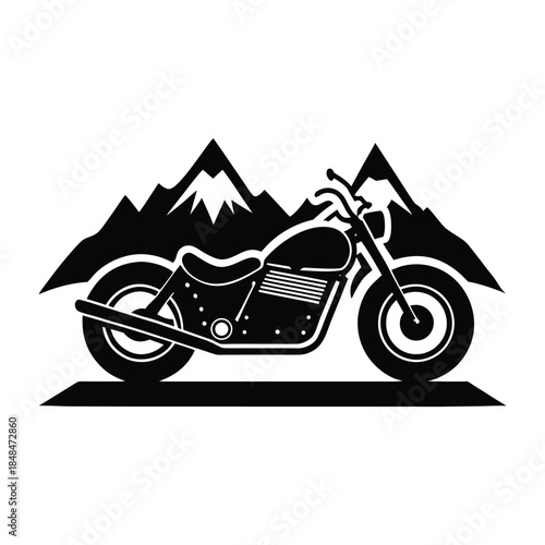 Motorcycle Cruising on Open Highway Silhouette