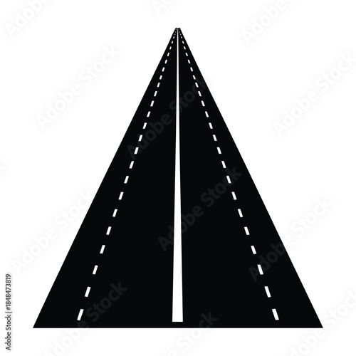 Long Straight Road to Horizon Silhouette 