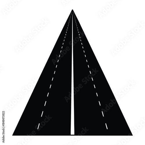 Long Straight Road to Horizon Silhouette 