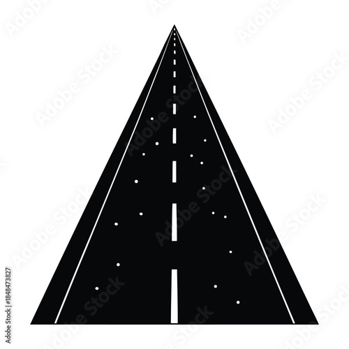 Long Straight Road to Horizon Silhouette 