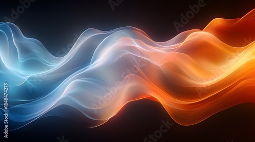 Abstract fluid composition with layered translucent waves and glowing highlights, representing depth, motion continuity, and advanced digital aesthetics.