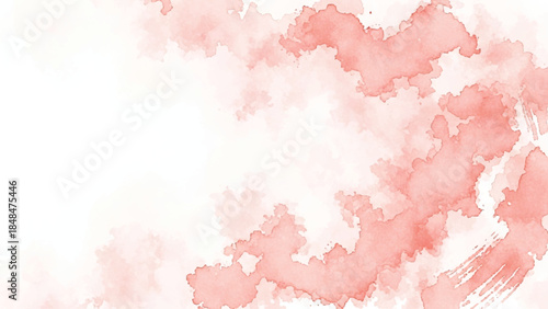 A delicate watercolor wash in shades of pale red and white