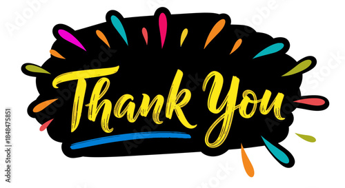 Thank you card template design with colorful elements for expressing gratitude and appreciation