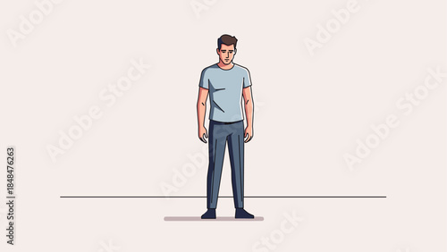 Casual modern style minimalist young male character design