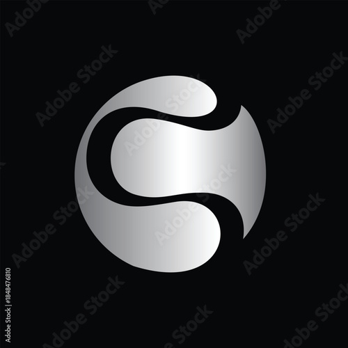 Abstract flat style S letter logo