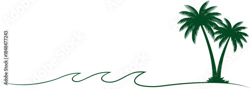 vector illustration of a tropical beach