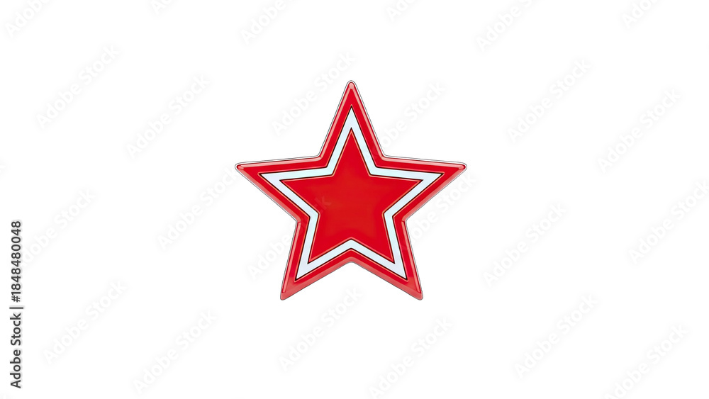 Obraz premium Red Star Isolated on White Background