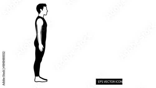 Silhouette of person standing in profile view