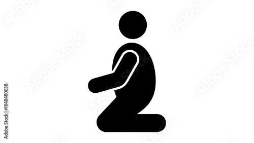 Minimalist silhouette of person in prayer pose