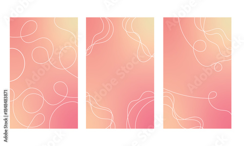 Set de fondos en tono durazno y rosa 