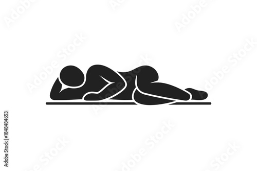 Silhouette of person relaxing in lying position