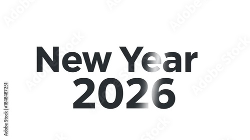 new year 2026 text animation with fade effect and modern design