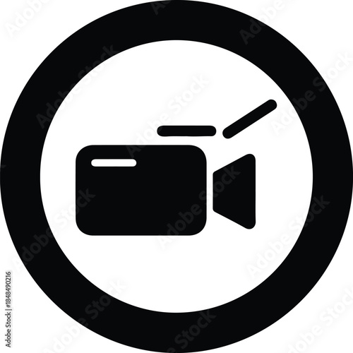 Vector video camera recorder filming movie modern icon symbol silhouette Illustration