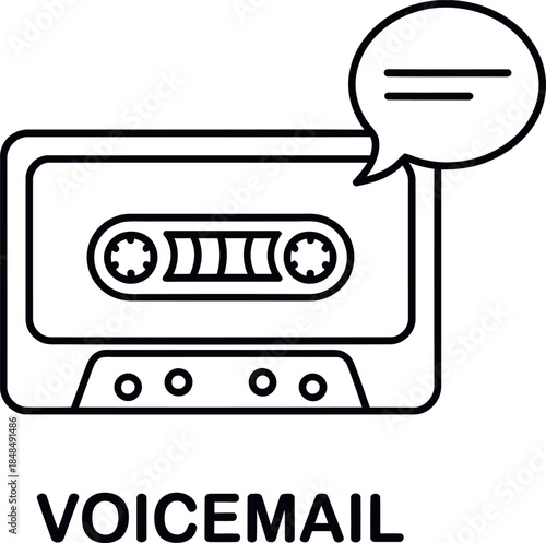 Voicemail Icon with Speech Bubble