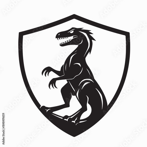 Raptor Mascot Logo Design Illustration Vector on White Background