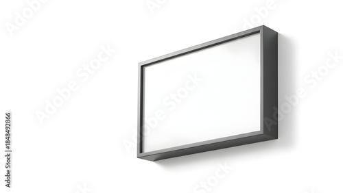 Modern minimalist black frame with blank white screen