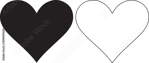 Black and white heart shapes on a plain