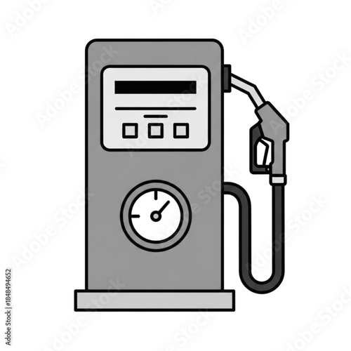 Modern Gas Pump Fuel Station Icon Illustration