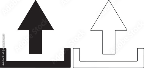 Black and white upward arrow icons on a for navigation or direction