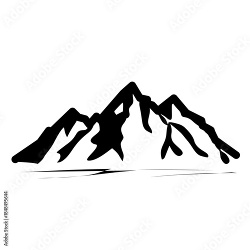 Mountain silhouette vector flat illustration design