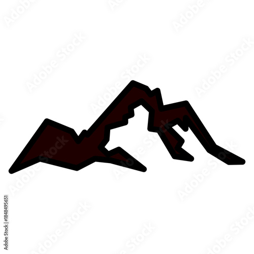 Mountain silhouette vector flat illustration design