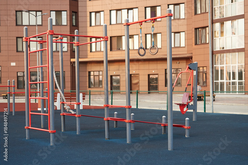 Empty sports ground for outdoor training.
