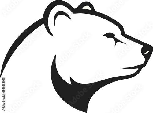 Polar Bear Head Profile Illustration.