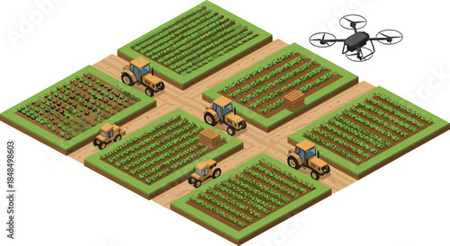 Isometric grass turf tiles with colorful flowers vector set, including daisies, for environment design, game assets, spring nature landscaping, and architectural maps illustration.