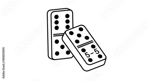 "Black and White Dominoes Icon Vector Illustration"
