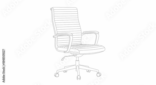 "Modern Office Chair Line Art Vector Illustration"