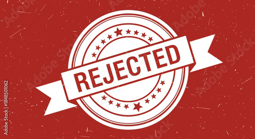 "Red Rejected Stamp Badge Vector Illustration"