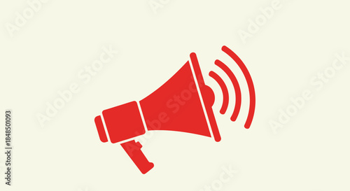 "Red Megaphone Announcement Icon Vector"