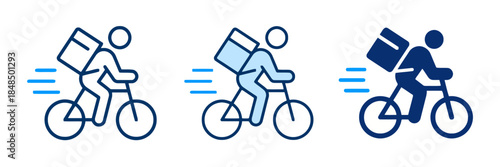 Delivery courier with bicycle