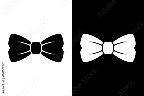 Bow Tie Icon Vector. Simple Black Filled Formal Wear Silhouette