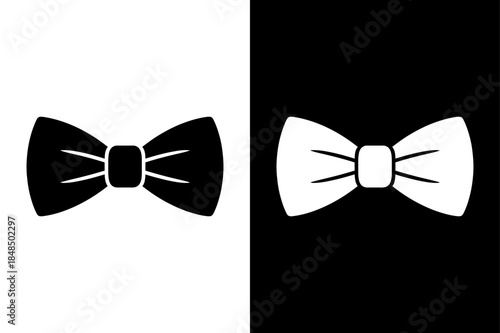 Black Bow Tie Icons Collection. Minimal Silhouette Vector Illustration