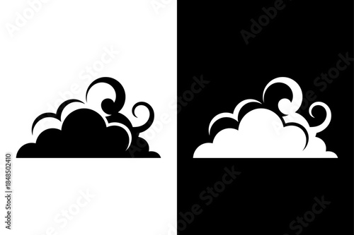Hand Drawn Smoke Icon. Comic Style Vapor and Steam Shapes Vector