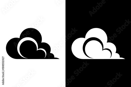 Steam Puff Vector Illustration. Cartoon Smoke Silhouette on White Background