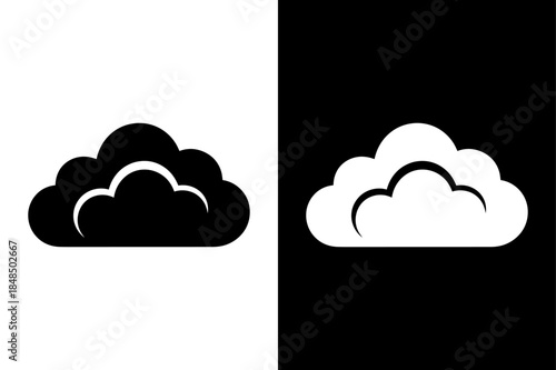 Cloud Icon Set Vector. Abstract Silhouette Clouds for Forecast and Storage Design