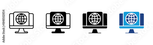 Domain icon set multiple style collection