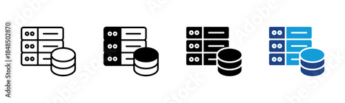 Database icon set multiple style collection