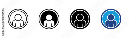 Account icon set multiple style collection