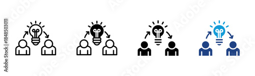 Mentor icon set multiple style collection